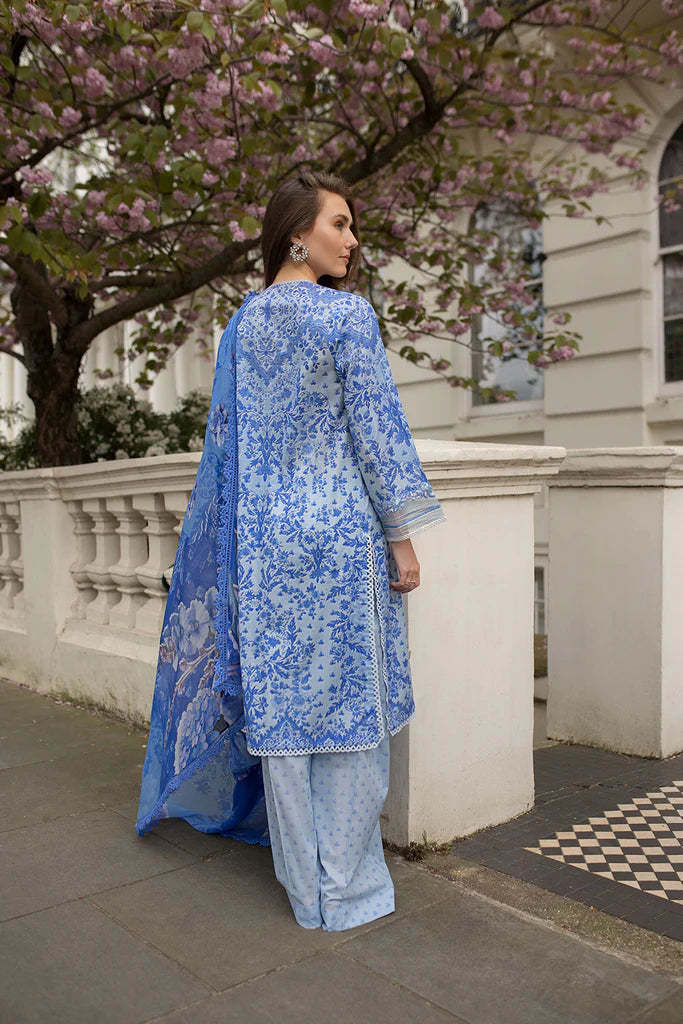 SNB25-1B- Sky Blue Printed Lawn Ensemble By- Sobia Nazir