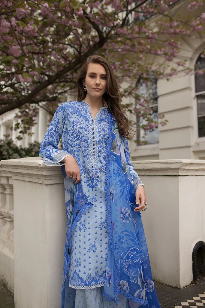 SNB25-1B- Sky Blue Printed Lawn Ensemble By- Sobia Nazir