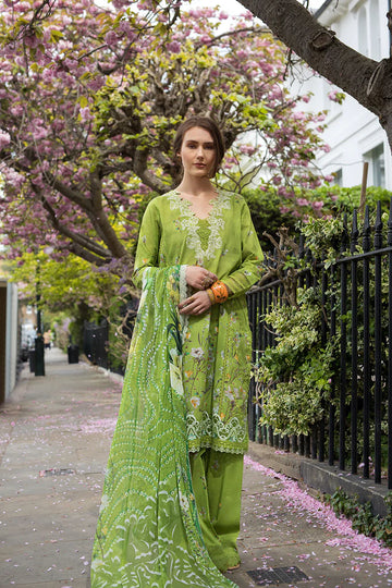 SNB25-3A- Parrot Green Printed Lawn Ensemble By- Sobia Nazir