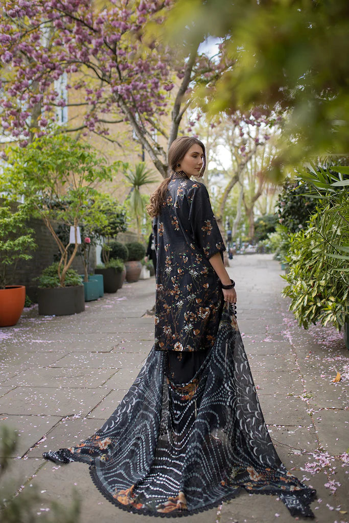 SNB25-3B- Black Printed Lawn Ensemble By- Sobia Nazir
