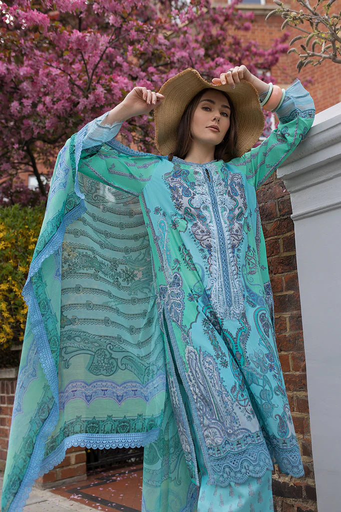 SNB25-4B- Aqua Printed Lawn Ensemble By- Sobia Nazir