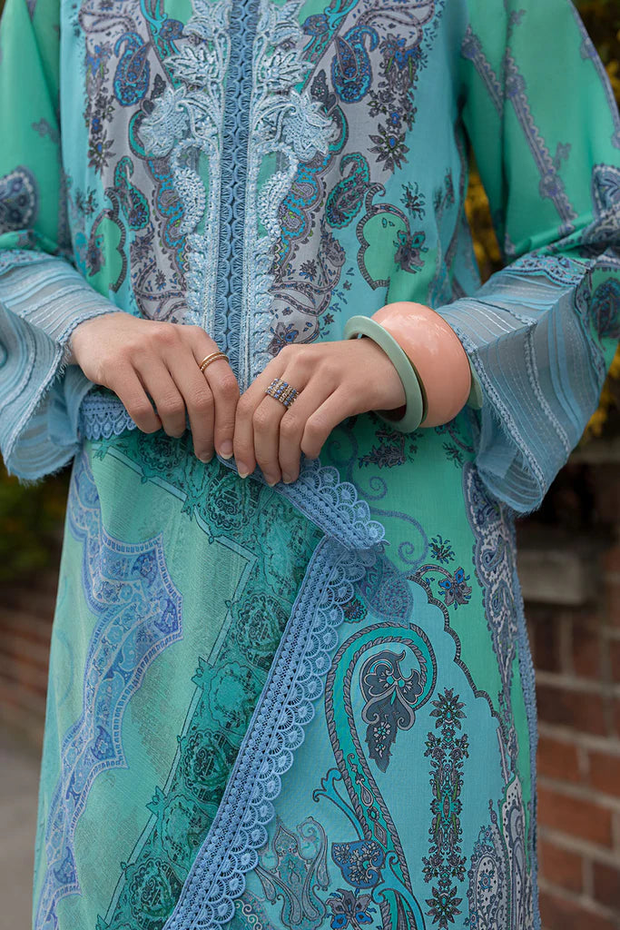 SNB25-4B- Aqua Printed Lawn Ensemble By- Sobia Nazir