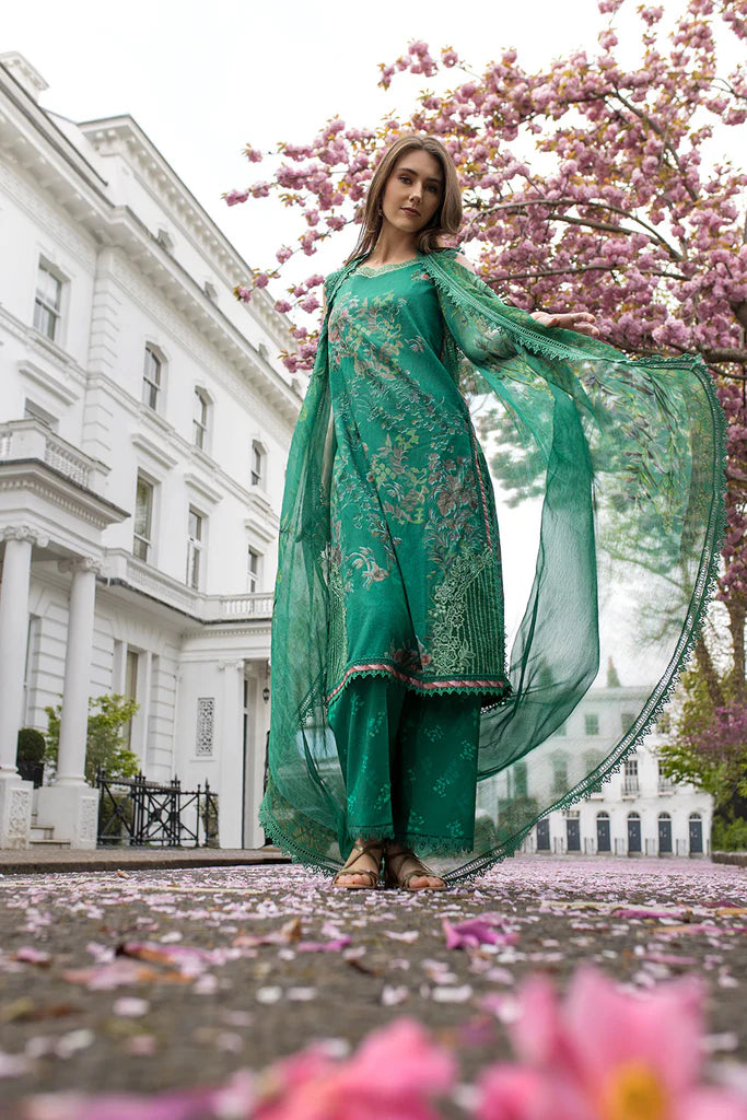 SNB25-5B- Green Printed Lawn Ensemble By- Sobia Nazir
