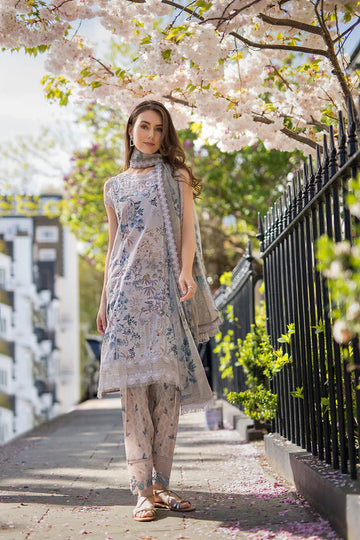 SNB25-6B- Grey Printed Lawn Ensemble By- Sobia Nazir