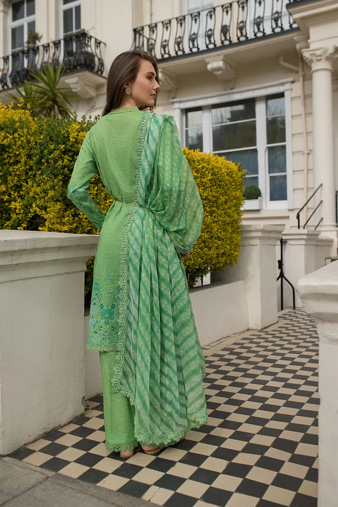 SNB25-7B- Light Green Printed Lawn Ensemble By- Sobia Nazir