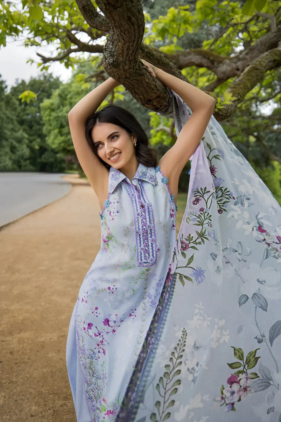 SNP26V2-3B Sobia Nazir SN Prints '26 Lavender Lawn 3PC Suit with Printed Chiffon Dupatta