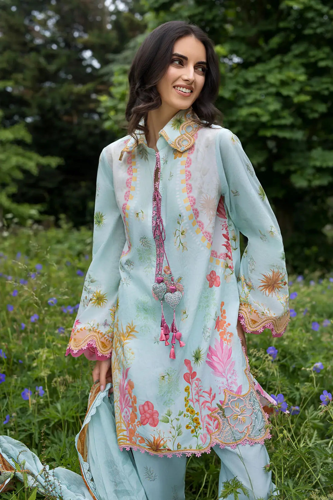 SNP26V2-4B Sobia Nazir SN Prints '26 Vol. 2 Aqua Lawn Suit stitched by Pakistanimoda