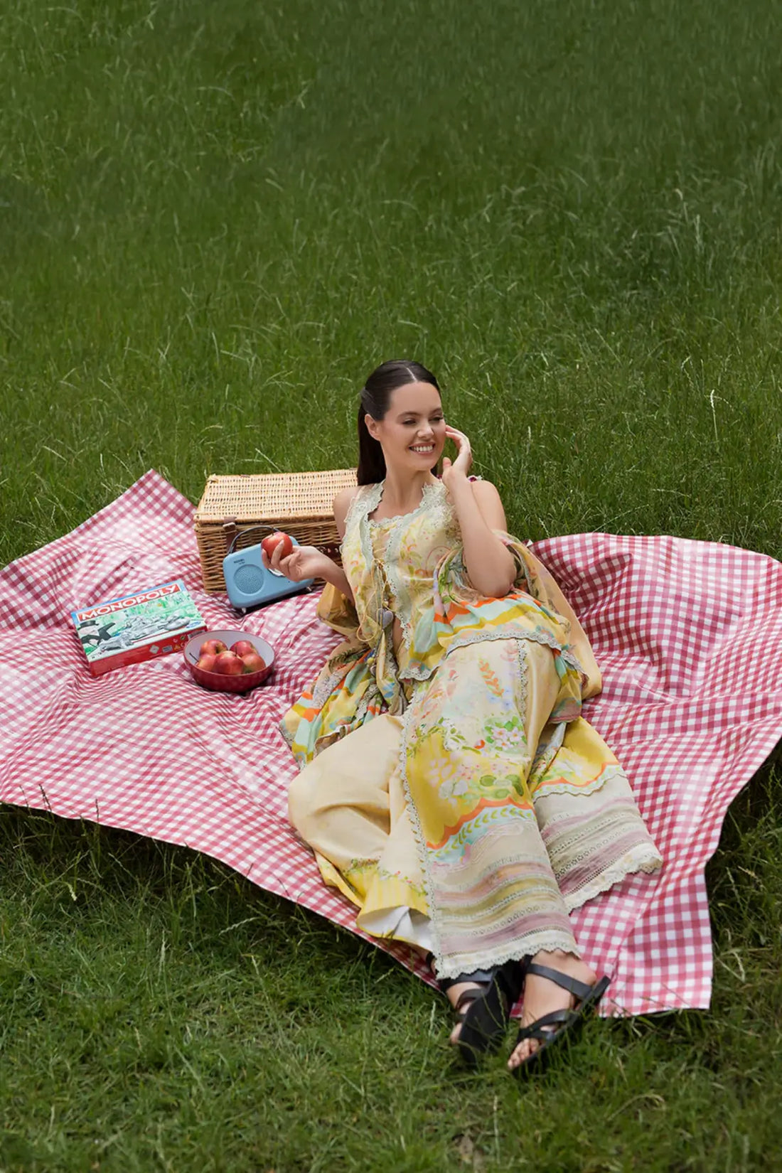 SNP26V2-7A Sobia Nazir Lemon Yellow Stitched Lawn 3PC Suit with Printed Chiffon Dupatta