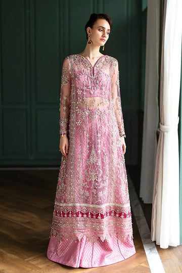 Sabine Mushq stitched pink net wedding formal dress