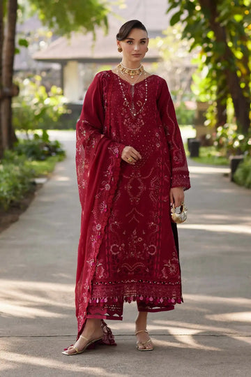 Safa by Kanwal Malik ruby lawn 3 piece stitched suit with chiffon dupatta at Pakistanimoda