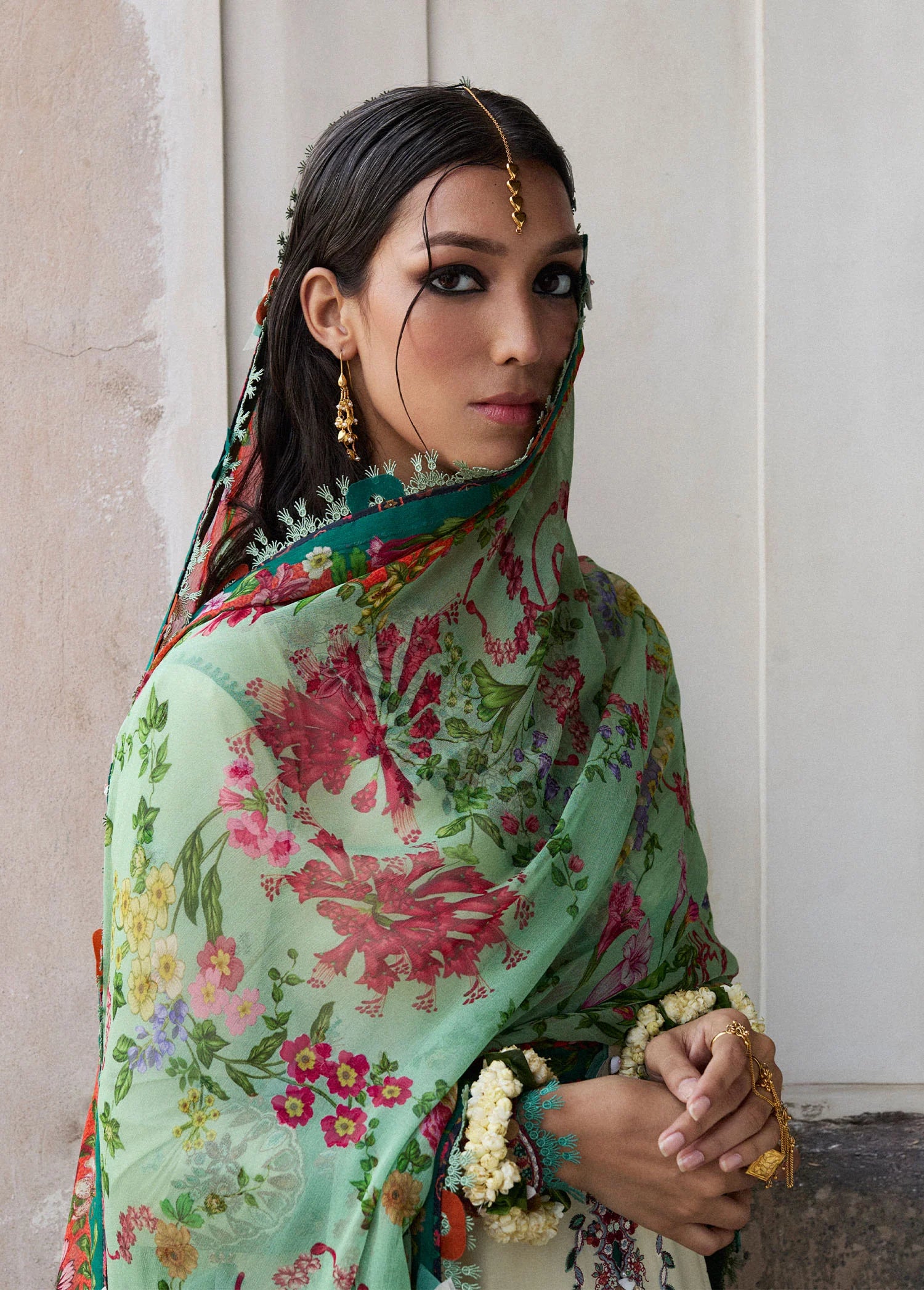 Sahil-Chic butter-yellow embroidered suit for festive occasions by-Hussain rehar