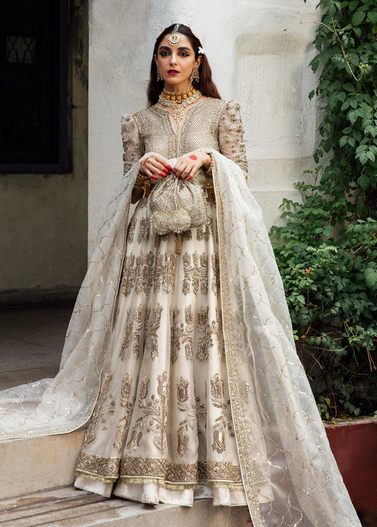 Sakhi - Celestial Bridal Lehenga in White Colour By Hussain Rehar