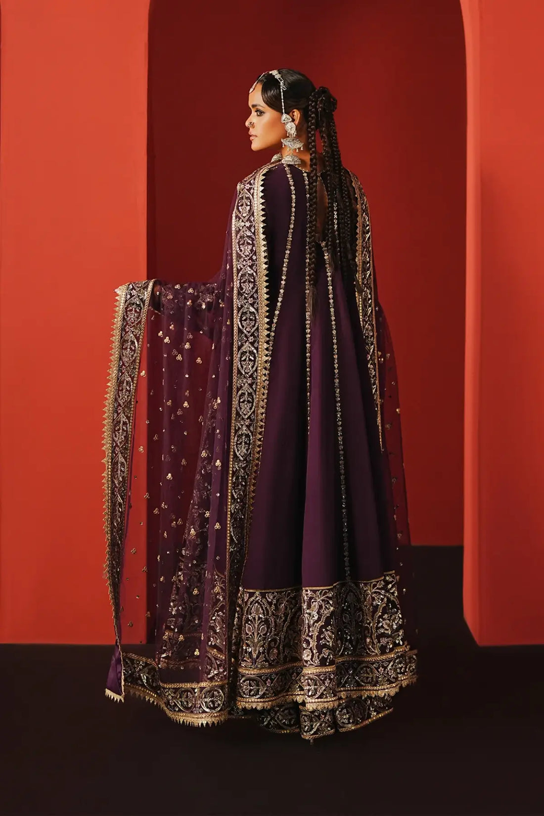 Samarqand Afrozeh purple raw silk festive pishwas DIVANI 2025 Pakistani formal wear stitched Pakistanimoda