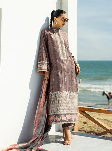 Samayra-Beautiful Brown 3-piece Printed Lawn Suit By-Zainab Chottani