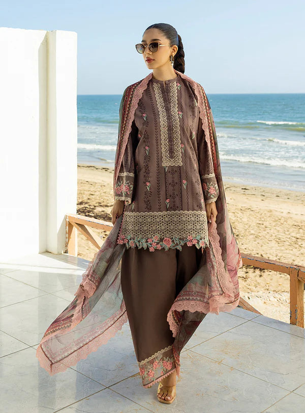 Samayra-Beautiful Brown 3-piece Printed Lawn Suit By-Zainab Chottani