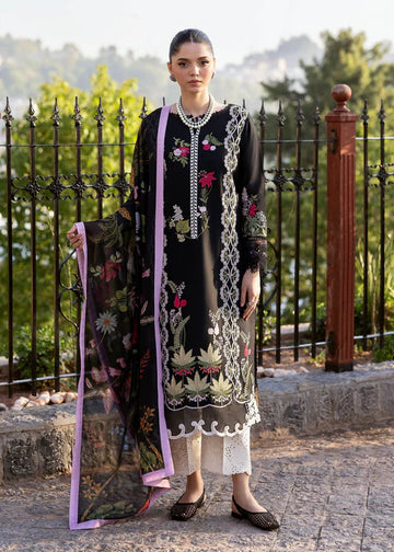 Sauvage 6-B-Embroidered Lawn Suit with Printed Silk Dupatta Elegant Party Wear-Saira Shakira