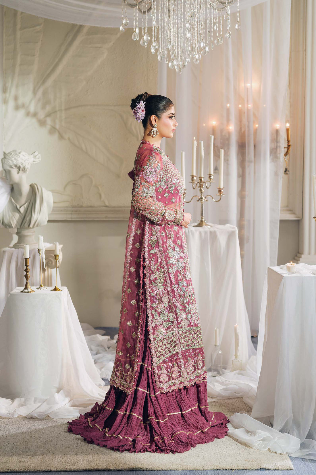 Maryam Hussain Seerat – Magenta Luxury Wedding Dress Pakistanimoda
