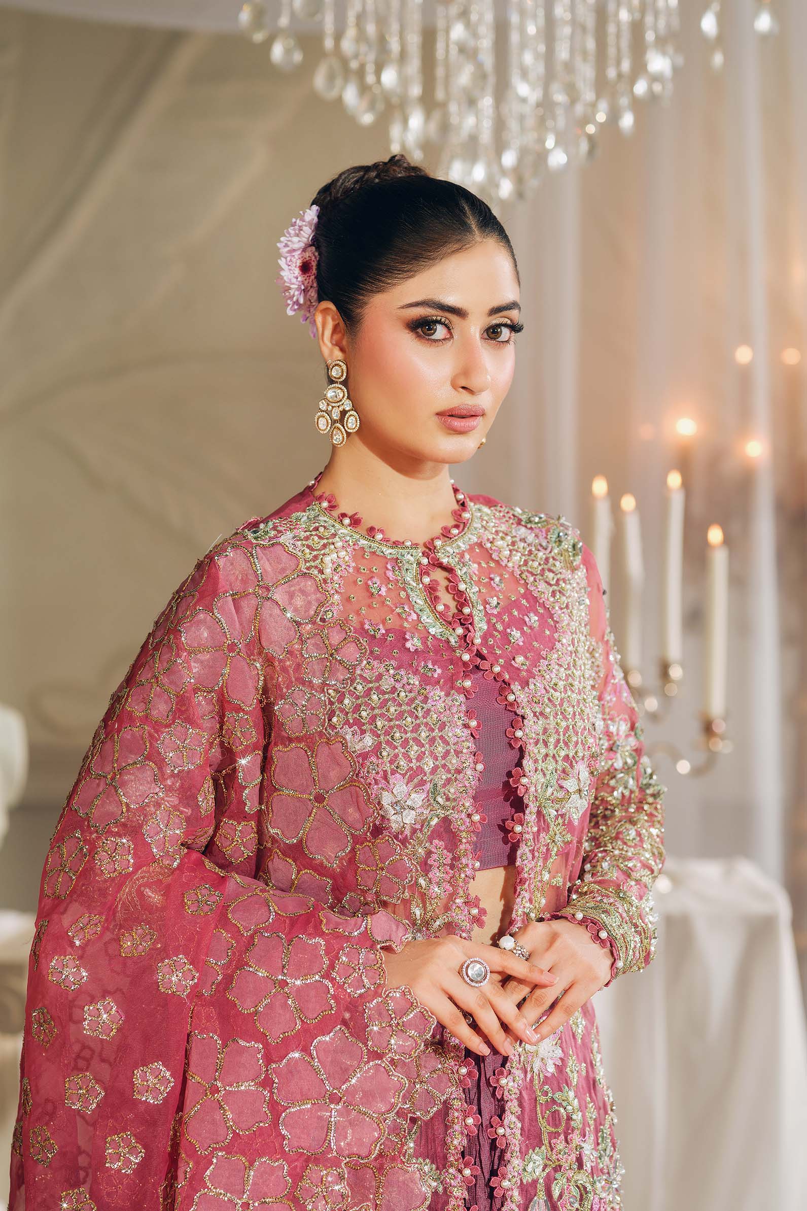 Maryam Hussain Seerat – Magenta Luxury Wedding Dress Pakistanimoda