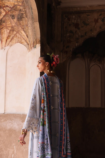 Serene 01-B- Ice Blue Renaissance Lawn Outfit By- Elan
