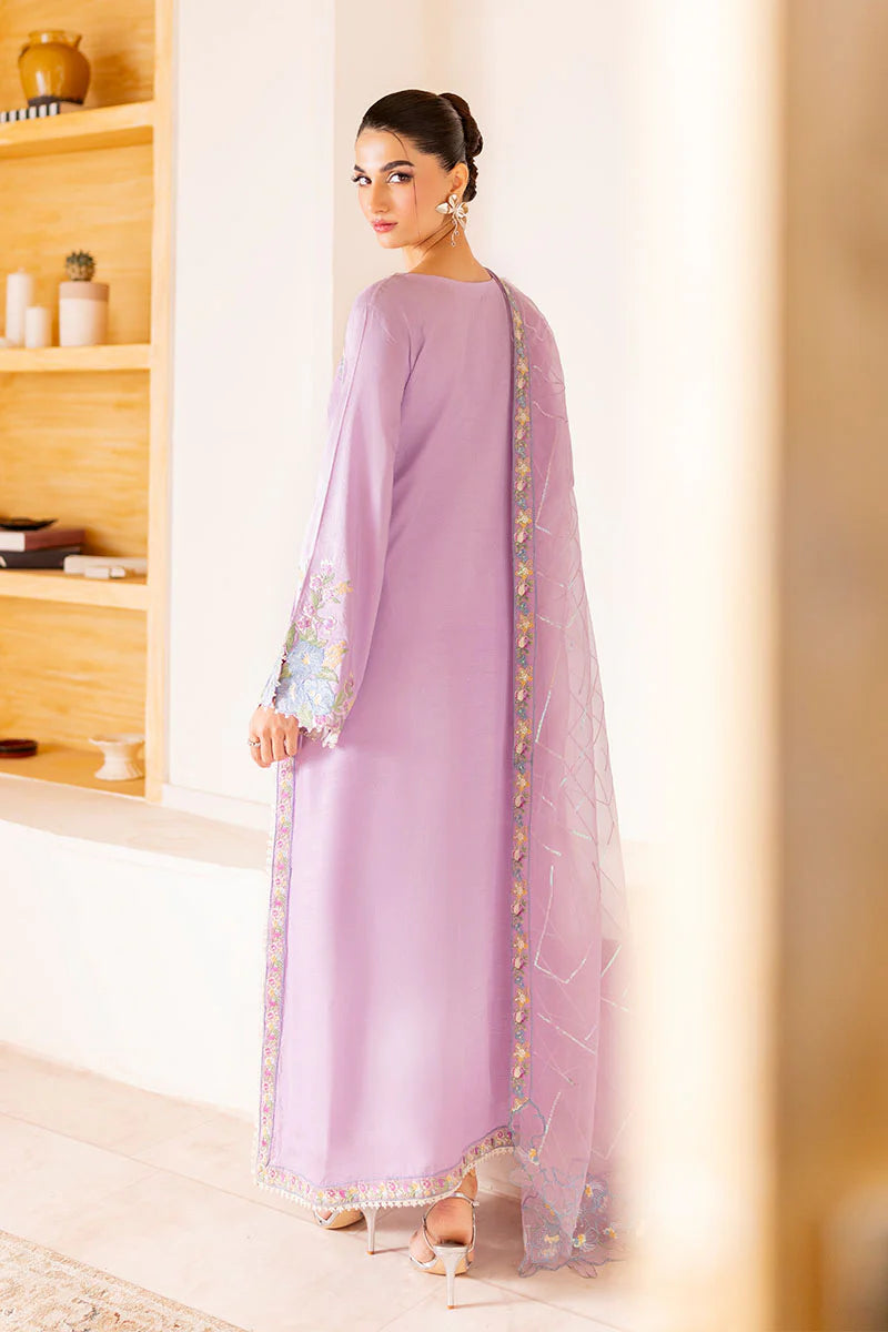 Serin by Mushq luxury lilac raw silk suit with straight-cut trousers