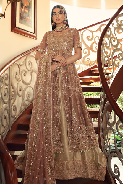 Shahbano-Ethereal lilac Paksitani Wedding dress with tissue Lehenga