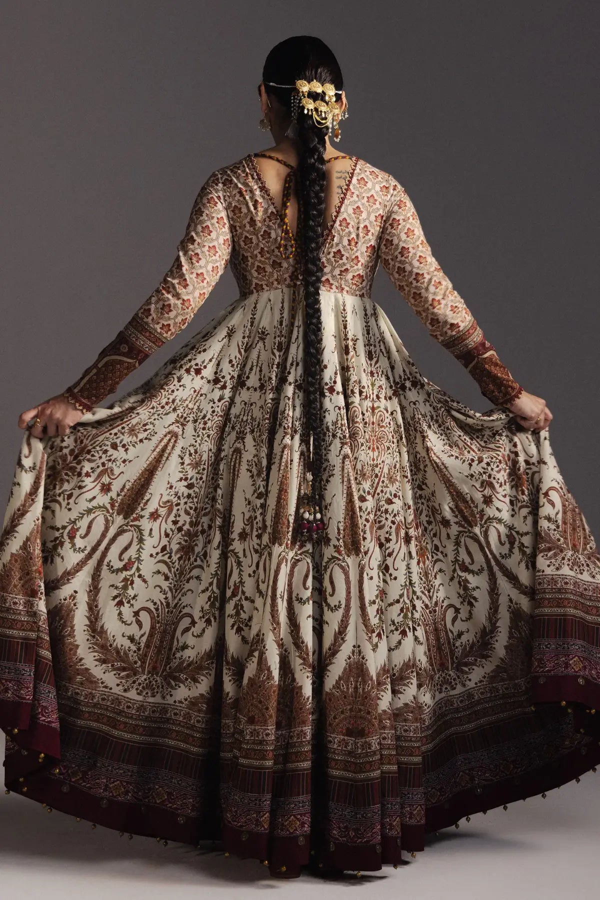 Shahkar D3 ivory Kashmiri Anarkali Zara Shahjahan 2026 stitched