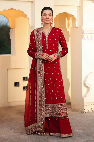 Shahzadi Khanum- Handcrafted Outfit with Naqshi and Zari Work