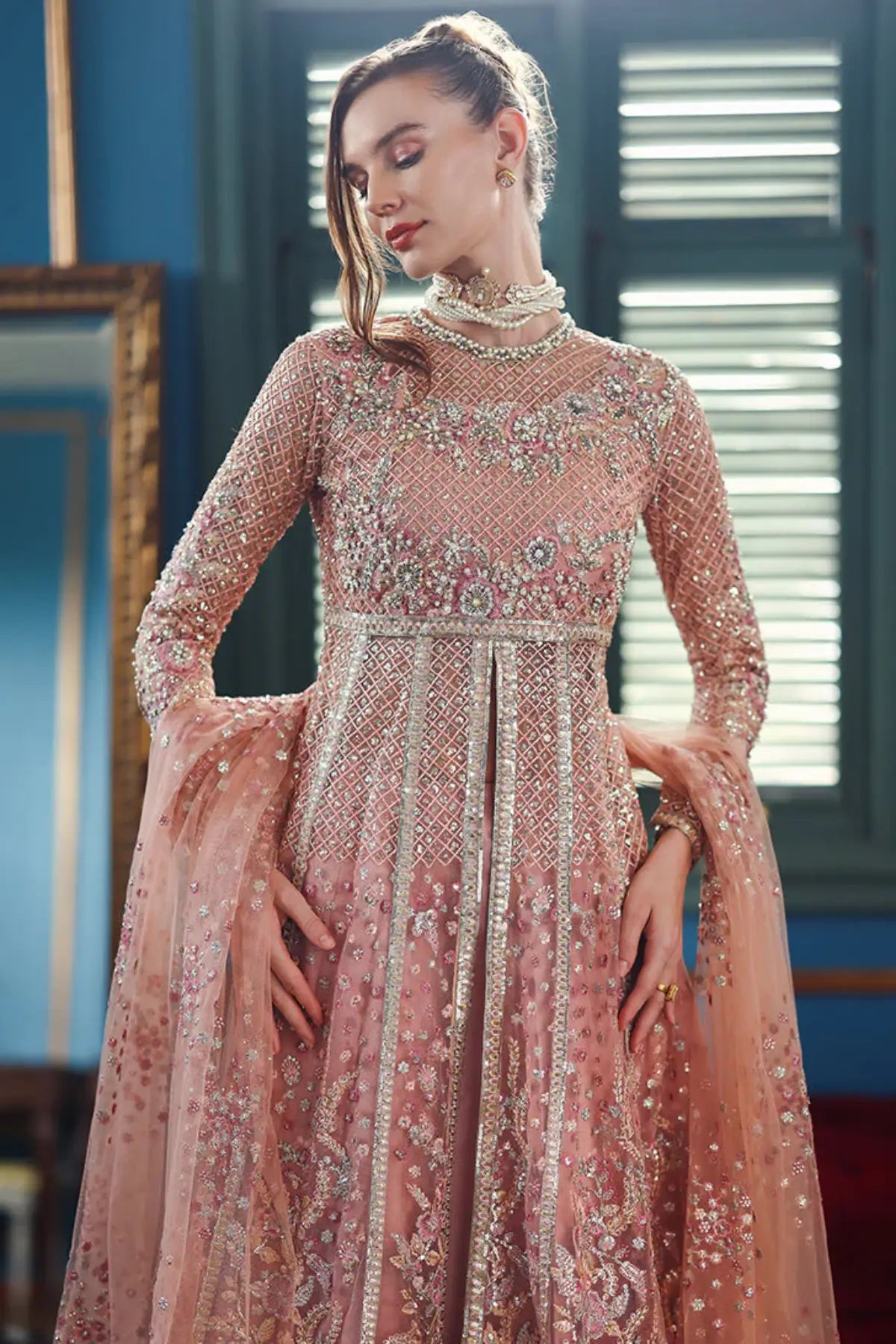 Shayna Mushq stitched blush pink Anarkali for Eid 2026 Canada