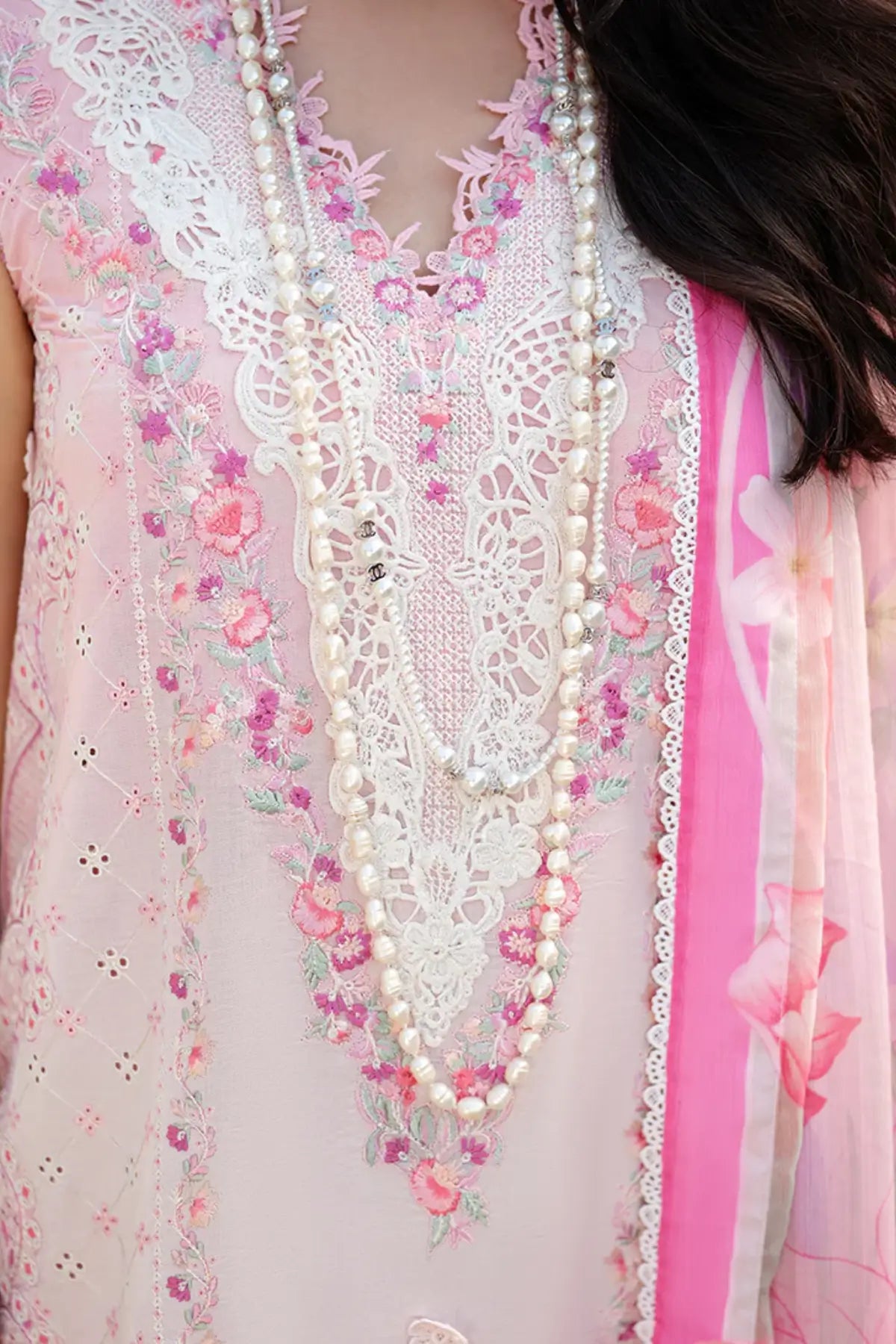 Silent Dreamer Mushq Amoi pink ready-to-wear luxury lawn 3PC suit for Eid wear