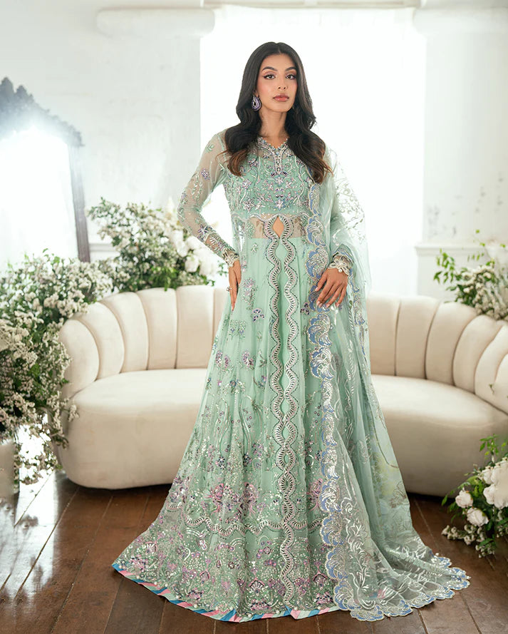 Sitaara by Mushq Aqua Embroidered Chiffon Stitched Maxi Dress – Shop Pakistanimoda.com