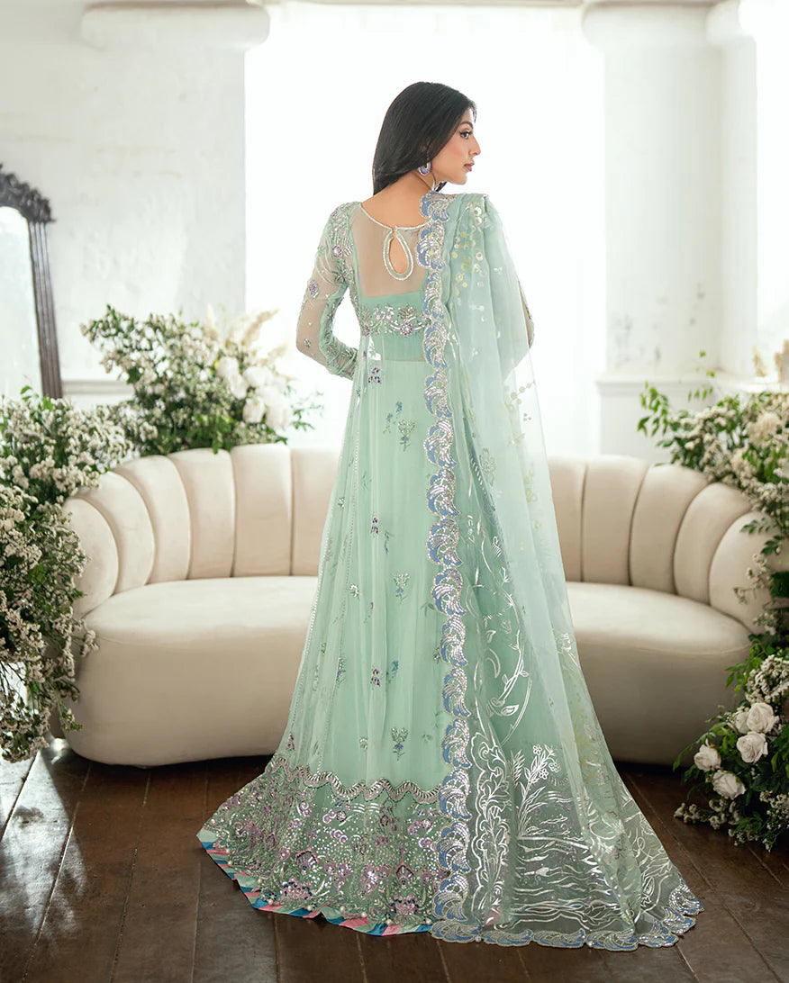 Sitaara by Mushq Aqua Embroidered Chiffon Stitched Maxi Dress – Shop Pakistanimoda.com