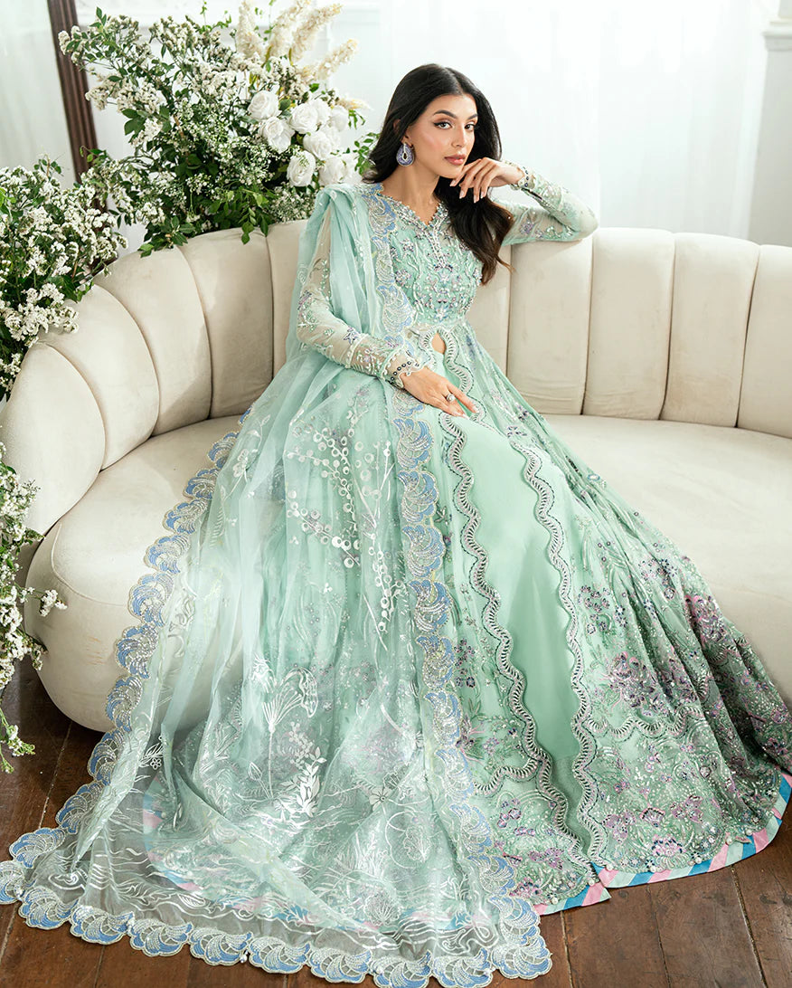 Sitaara by Mushq Aqua Embroidered Chiffon Stitched Maxi Dress – Shop Pakistanimoda.com