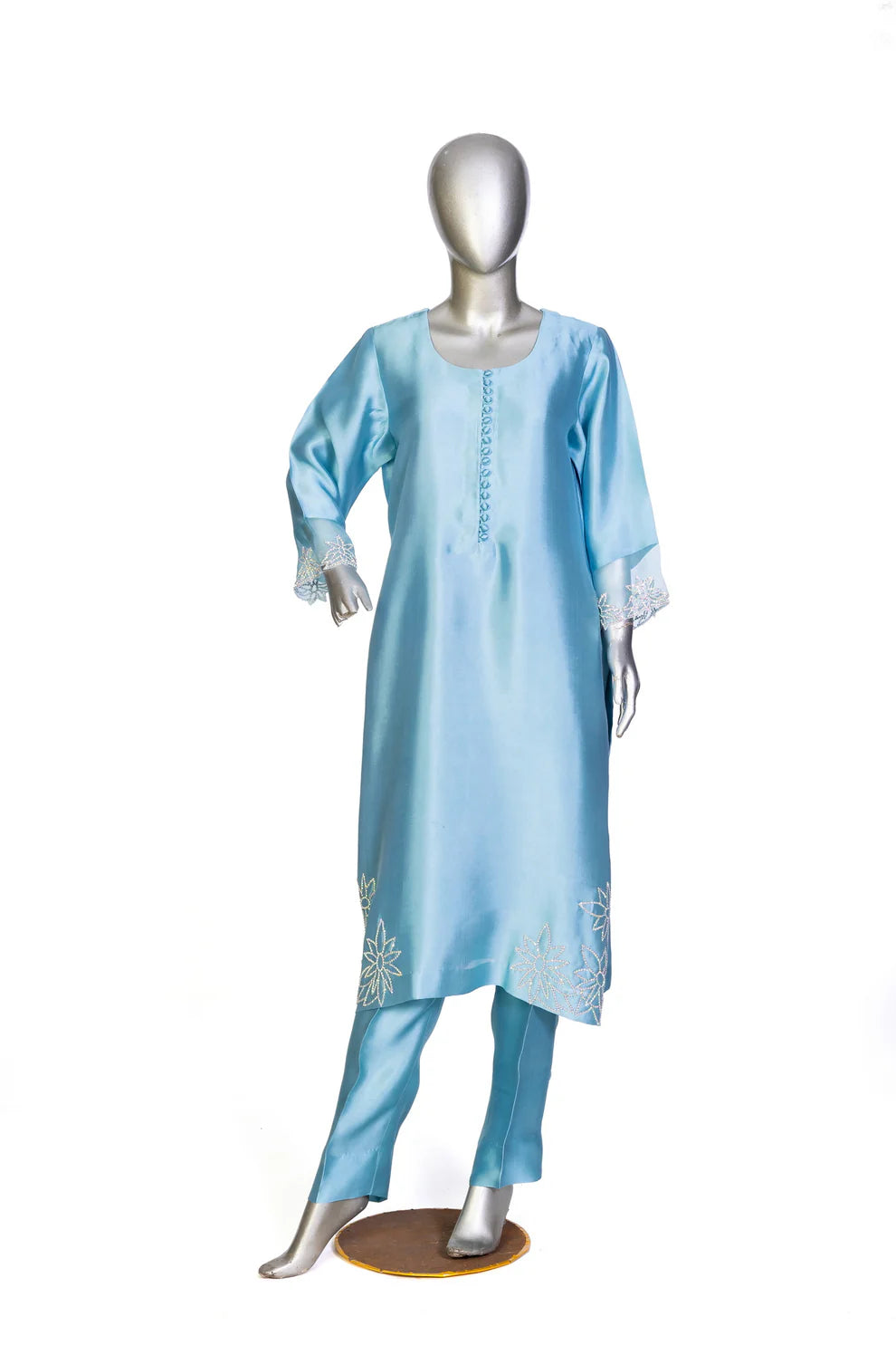 Sitara- Elegant Pakistani party wear in ice blue