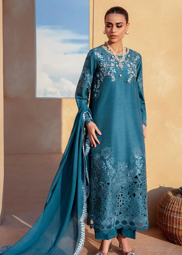 Skylar- Teal Kurta Set for Women By- Saira Shakira