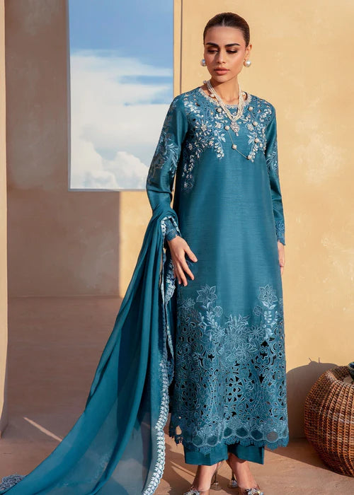 Skylar- Teal Kurta Set for Women By- Saira Shakira