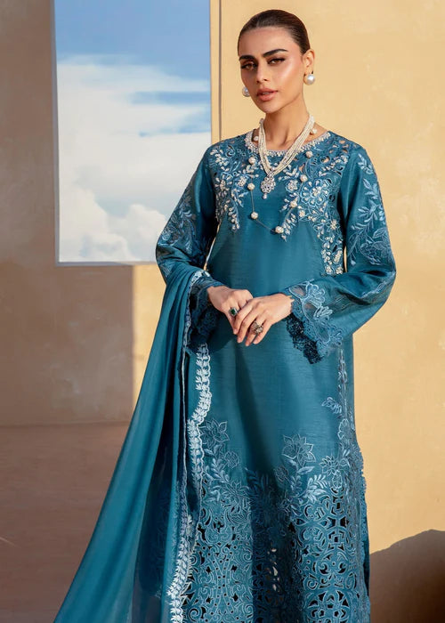 Skylar- Teal Kurta Set for Women By- Saira Shakira