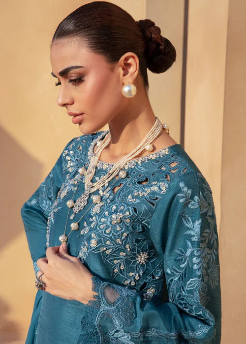 Skylar- Teal Kurta Set for Women By- Saira Shakira