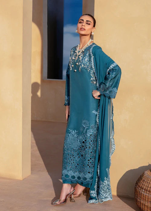 Skylar- Teal Kurta Set for Women By- Saira Shakira