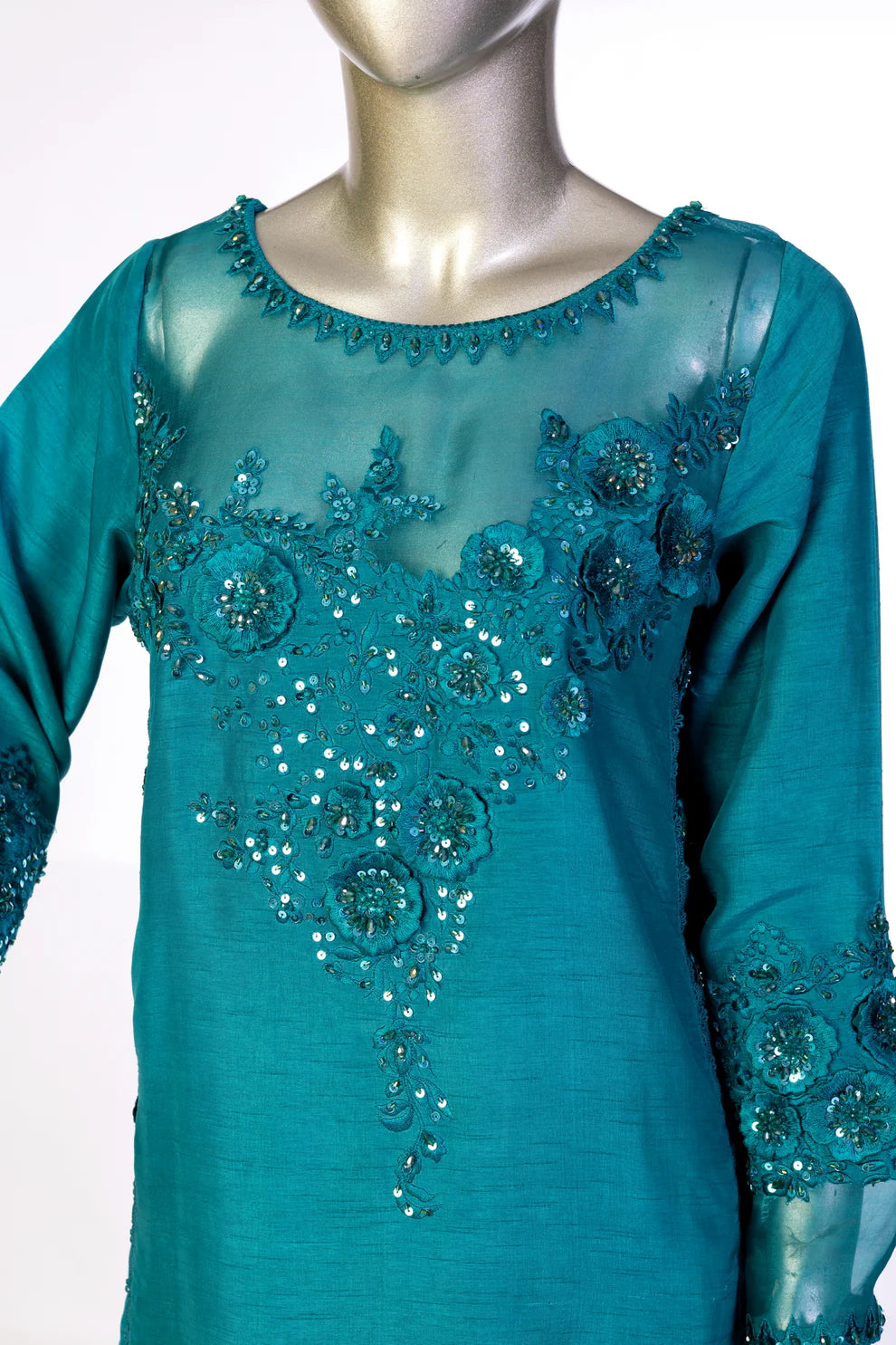 Sofia- Stylish Pakistani Silk Suit with intricate designs