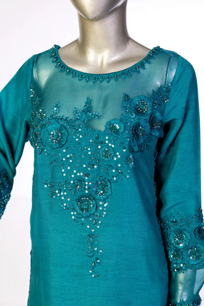 Sofia- Stylish Pakistani Silk Suit with intricate designs