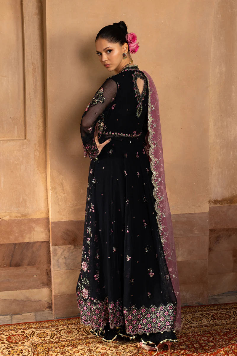 Sofia Rang Rasiya Ebony Rose Angrakha With Raw Silk Trouser – Pakistanimoda Worldwide Delivery