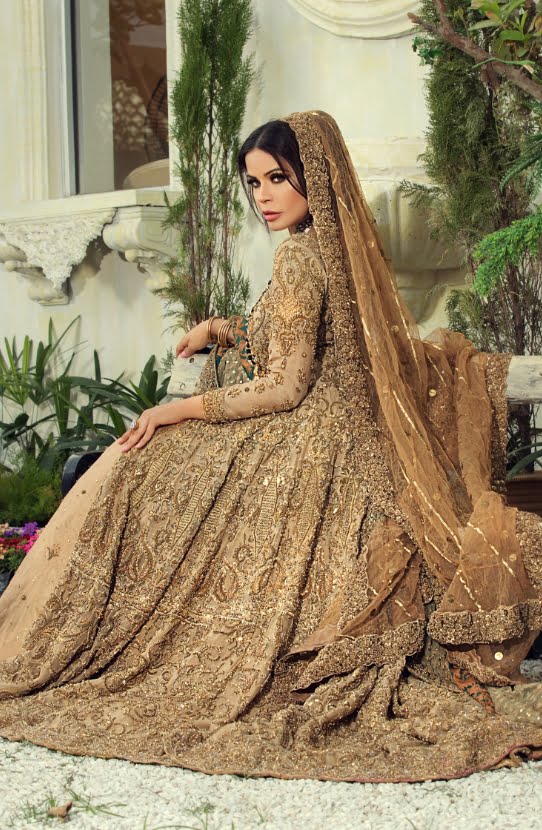 Sonehri -The Timeless Beige Bridal Lehenga Gown