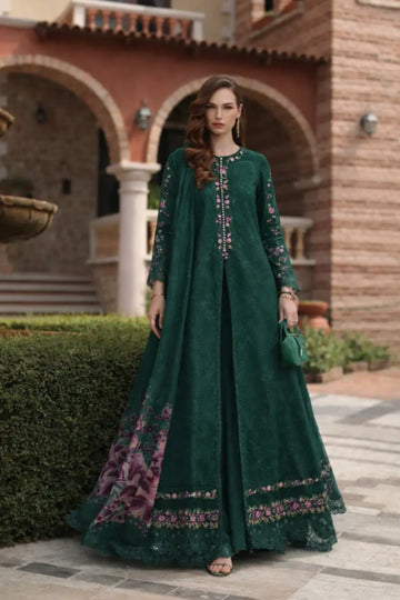 Sorina D1-A emerald luxury lawn ready suit by Saadia Asad Noor Luxury Eid Schiffli ’26