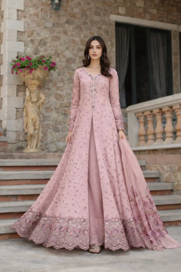 Saadia Asad Sorina D1-B vintage blush lawn suit with chiffon dupatta Noor Luxury Eid Schiffli ’26