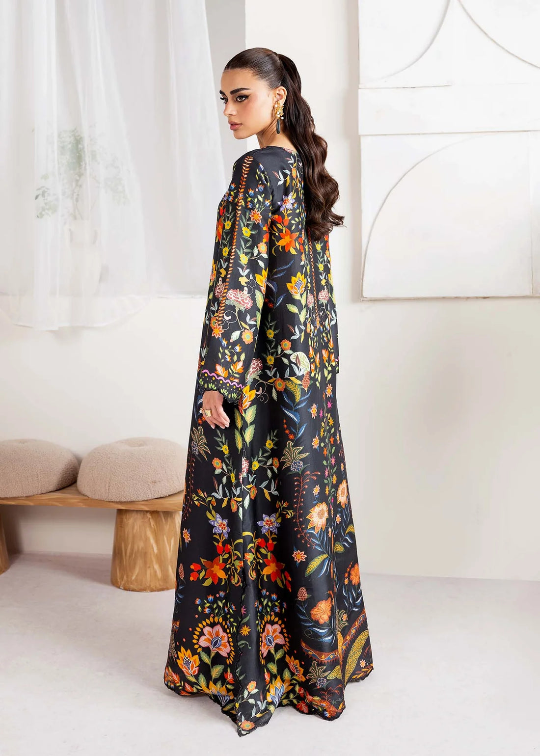 Sovana-South Asian raw silk outfit with digital motifs by-Kanwal Malik