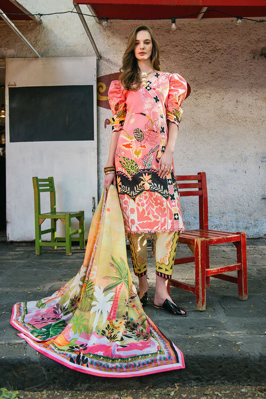 Spring Avenue- Elegant pink lawn outfit with embroidery By- Mushq