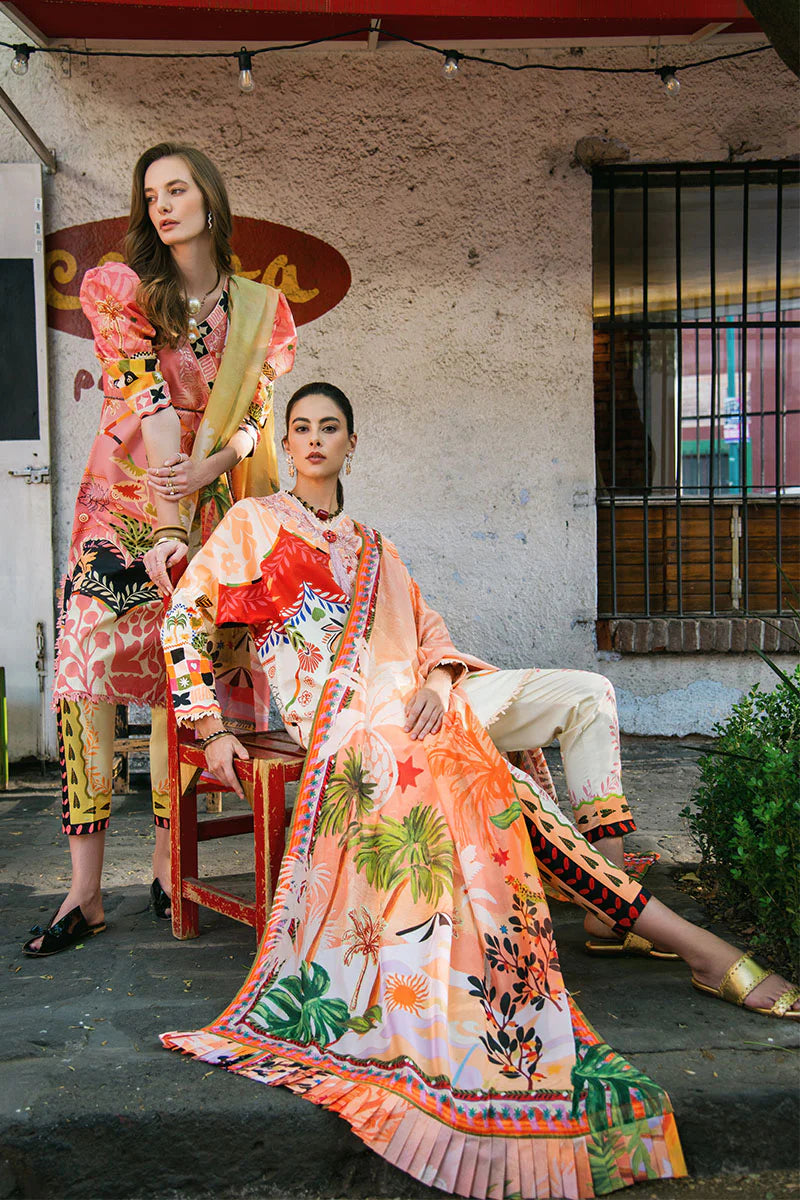 Spring Avenue- Elegant pink lawn outfit with embroidery By- Mushq