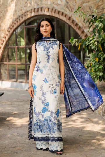 Starlit MSSL-03 by Asifa & Nabeel blue stitched lawn 3PC from Meraki Summer 26
