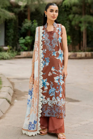 Sun-Kissed Sand MSSL-08 by Asifa & Nabeel brown stitched lawn 3PC from Meraki Summer 26