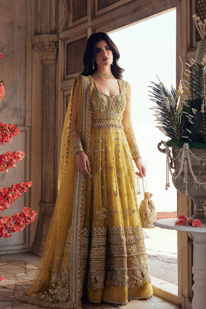 Zaha Surajmukhi ZC25-02 stitched yellow mayun lehenga choli outfit – Pakistanimoda